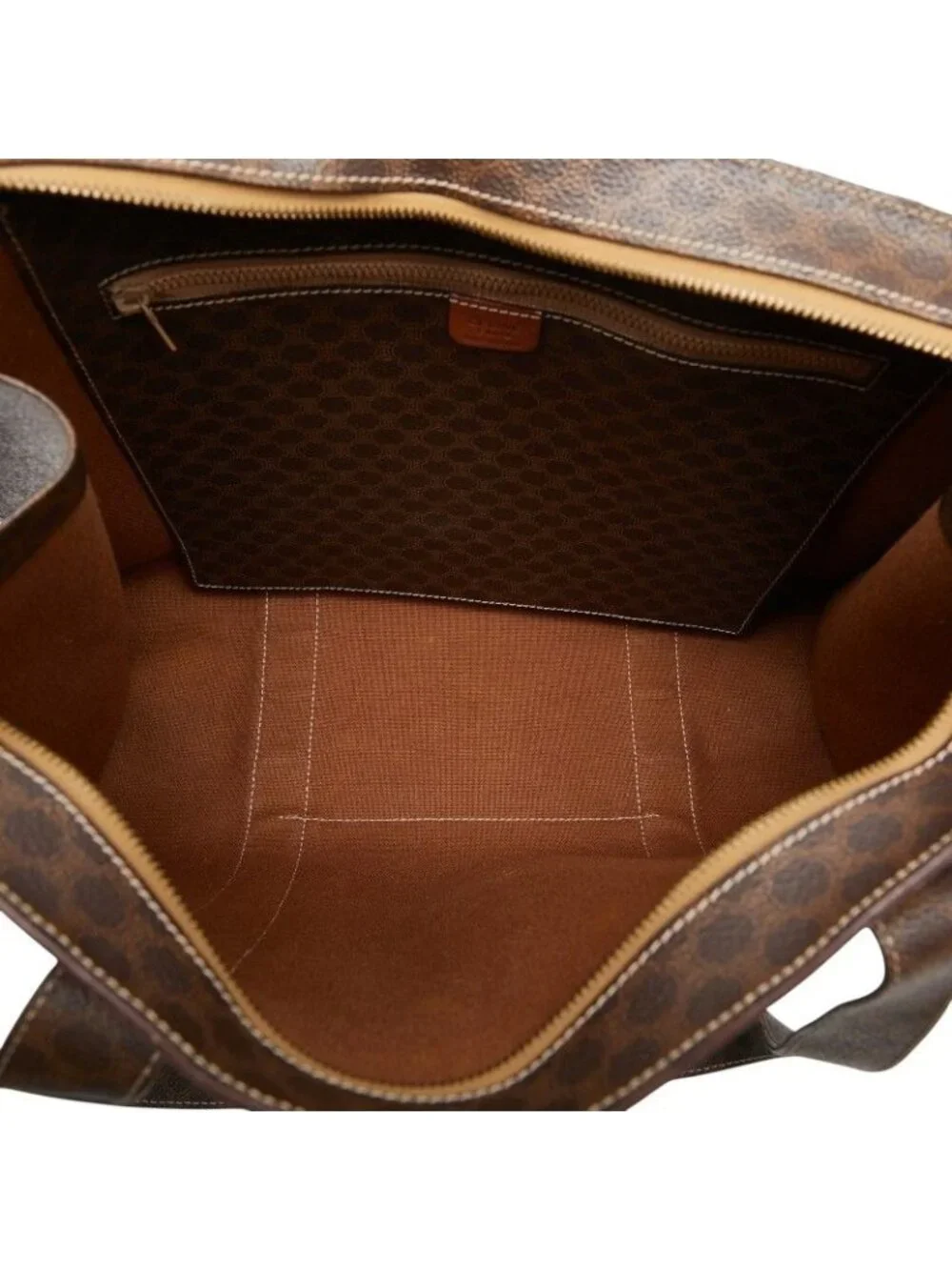 Celine Macadam Tote Brown Leather